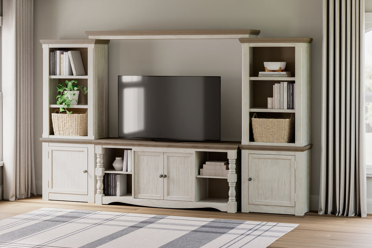 Mega Furniture - Ashley Furniture - Havalance Entertainment Center - 4-Piece Entertainment Center / Two-tone - W814W1