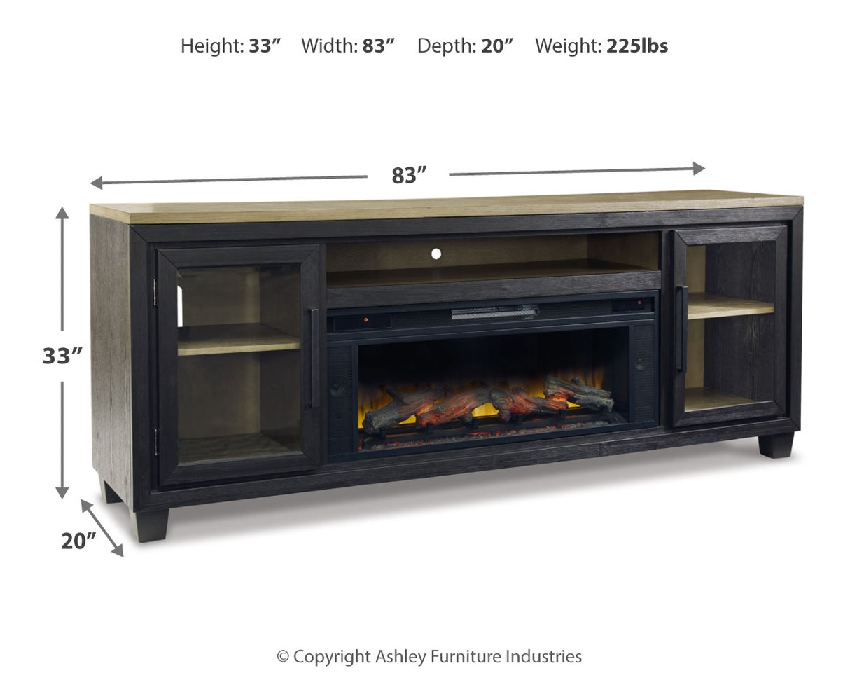 Foyland 83" TV Stand with Electric Fireplace