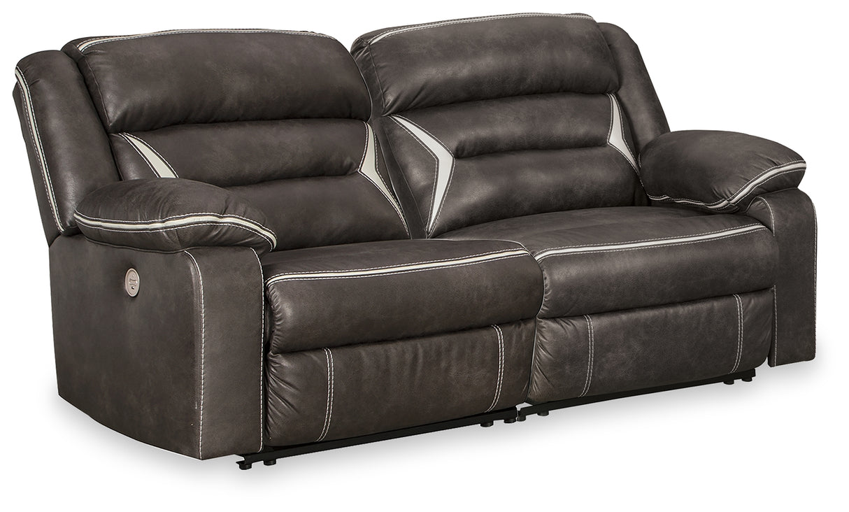 Mega Furniture - Ashley Furniture - Kincord Sectional - 2-Piece Power Reclining Sectional Loveseat / Midnight - 13104S7