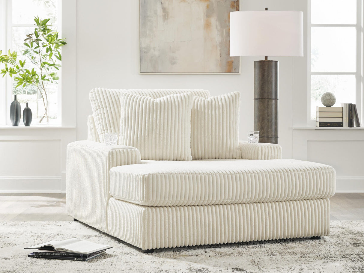 Mega Furniture - Ashley Furniture - Lindyn Living Room - Chaise / Ivory - 2110415