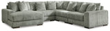 Mega Furniture - Ashley Furniture - Lindyn Sectional - RAF 5-Piece Sectional with Chaise / Fog - 21105S6