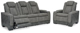 Mega Furniture - Ashley Furniture - Next-Gen Durapella Power Reclining Sofa and Power Recliner - Power Reclining Sofa and Power Recliner - 22004U3
