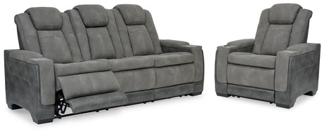 Mega Furniture - Ashley Furniture - Next-Gen Durapella Power Reclining Sofa and Power Recliner - Power Reclining Sofa and Power Recliner - 22004U3