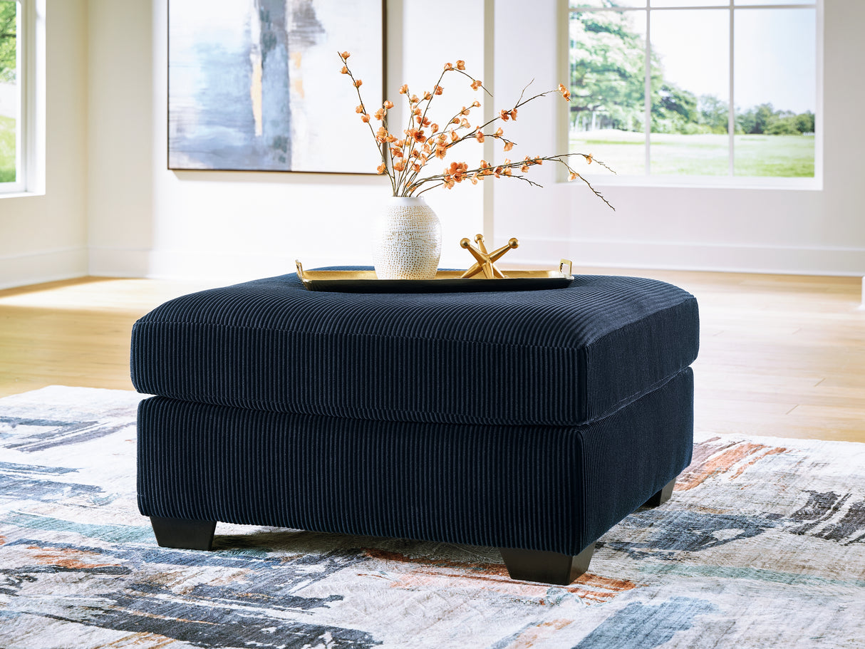 Mega Furniture - Ashley Furniture - SimpleJoy Living Room - Oversized Accent Ottoman / Navy - 2420508