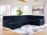 Mega Furniture - Ashley Furniture - SimpleJoy Sectional - RAF 3-Piece Sectional with Chaise / Navy - 24205S1