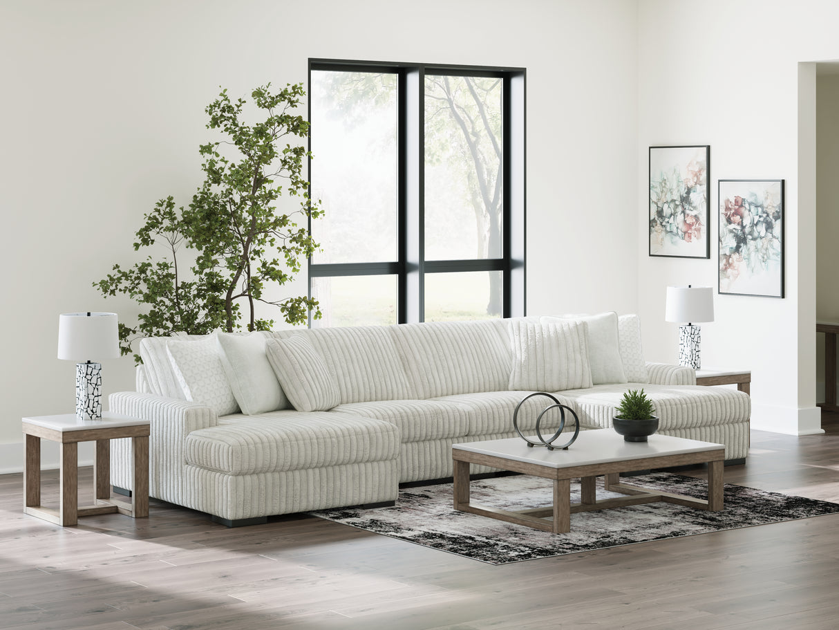 Mega Furniture - Ashley Furniture - Stupendous Sectional - RAF 4-Piece Sectional with Double Chaise / Alloy - 25903S5