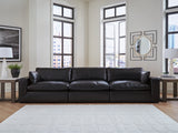 Mega Furniture - Ashley Furniture - Emilia Sectional - RAF 3-Piece Sectional Sofa / Black - 30902S2