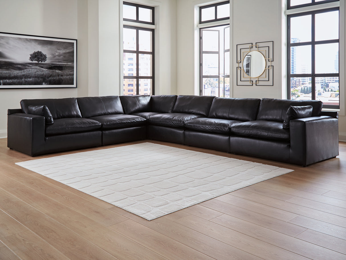 Mega Furniture - Ashley Furniture - Emilia Sectional - RAF 6-Piece Sectional / Black - 30902S5