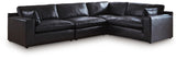 Mega Furniture - Ashley Furniture - Emilia Sectional - RAF 4-Piece Sectional / Black - 30902S3