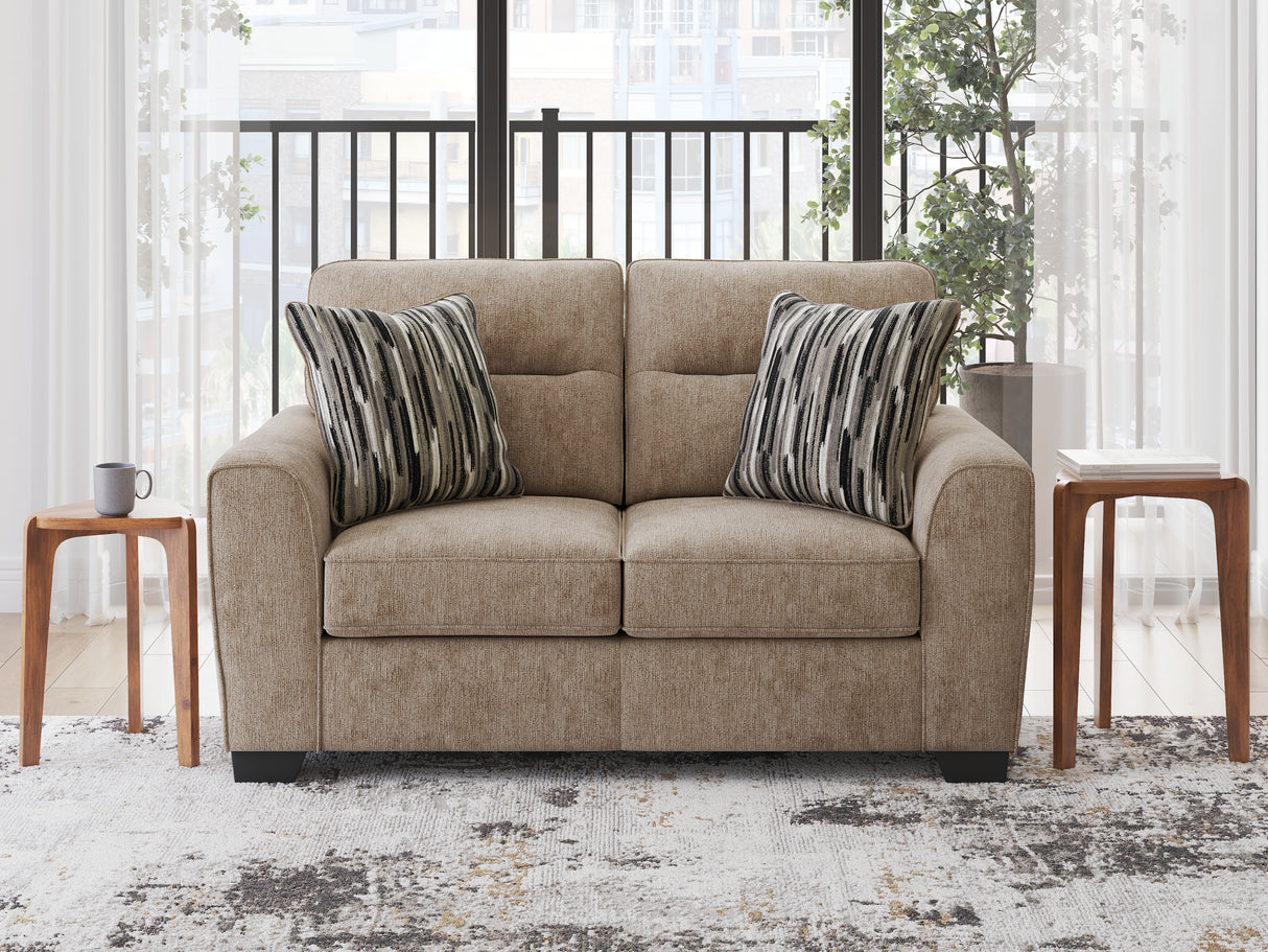 Mega Furniture - Ashley Furniture - Olten Living Room - Loveseat / Mocha - 3130435