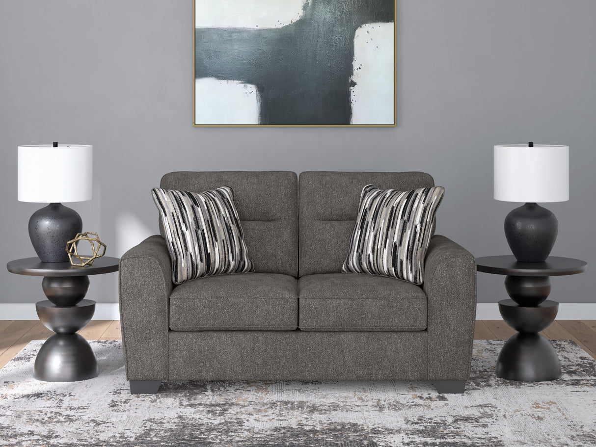Mega Furniture - Ashley Furniture - Olten Living Room - Loveseat / Graphite - 3130535