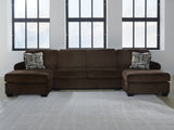Mega Furniture - Ashley Furniture - Kimlee Sectional - RAF 3-Piece Sectional with Double Chaise / Chocolate - PC35603S3