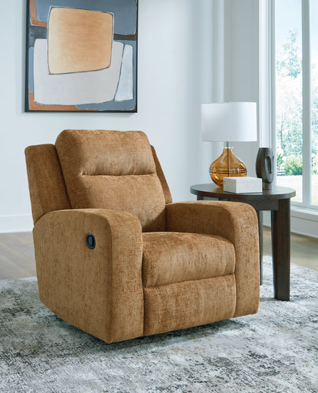 Mega Furniture - Ashley Furniture - Kanlow Living Room - DBL Rec Loveseat w/Console / Honey - 3860594