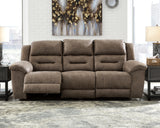 Mega Furniture - Ashley Furniture - Stoneland Living Room - Reclining Power Sofa / Fossil - 3990587