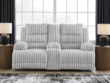 Mega Furniture - Ashley Furniture - Rhines Falls Living Room - Zero Wall Power Recliner / Alloy - PC4280406