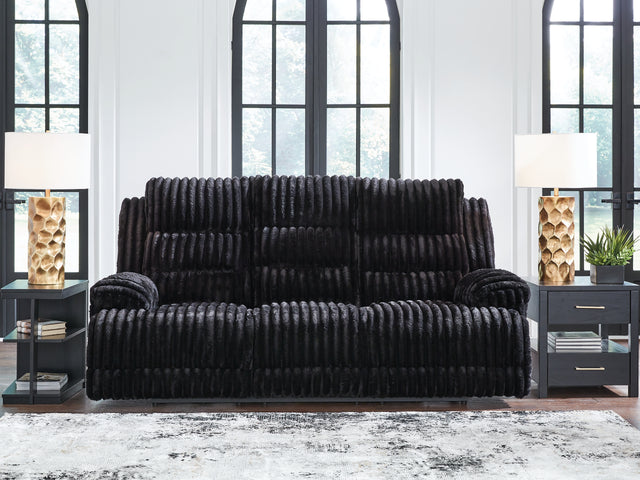 Mega Furniture - Ashley Furniture - Rhine Falls Living Room - Zero Wall Power Recliner / Onyx - PC4280506