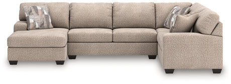 Mega Furniture - Ashley Furniture - Newellen Sectional - RAF 3-Piece Sectional with Double Chaise / Hemp - 48404S7