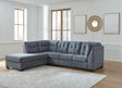 Mega Furniture - Ashley Furniture - Marleton Sectional - RAF 2-Piece Sleeper Sectional with Chaise / Gray - 55305S3