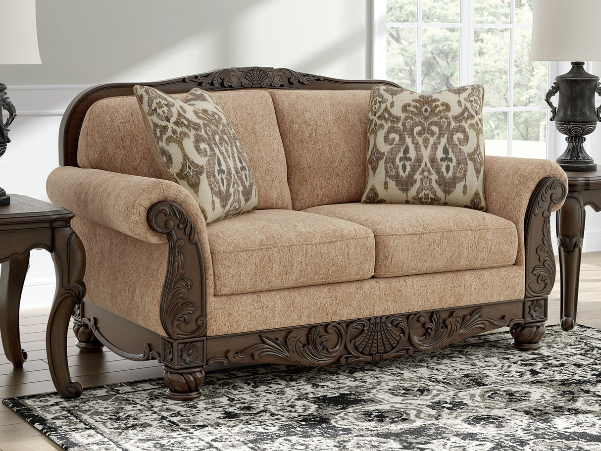 Mega Furniture - Ashley Furniture - Chelsworth Living Room - Loveseat / Golden - PC5790535