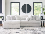 Mega Furniture - Ashley Furniture - Cuddle Plush Sectional - 3-Piece Sectional with Chaise / Arctic - PC59106S7