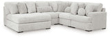 Mega Furniture - Ashley Furniture - Cuddle Plush Sectional - 5-Piece Sectional with Chaise / Arctic - PC59106S11