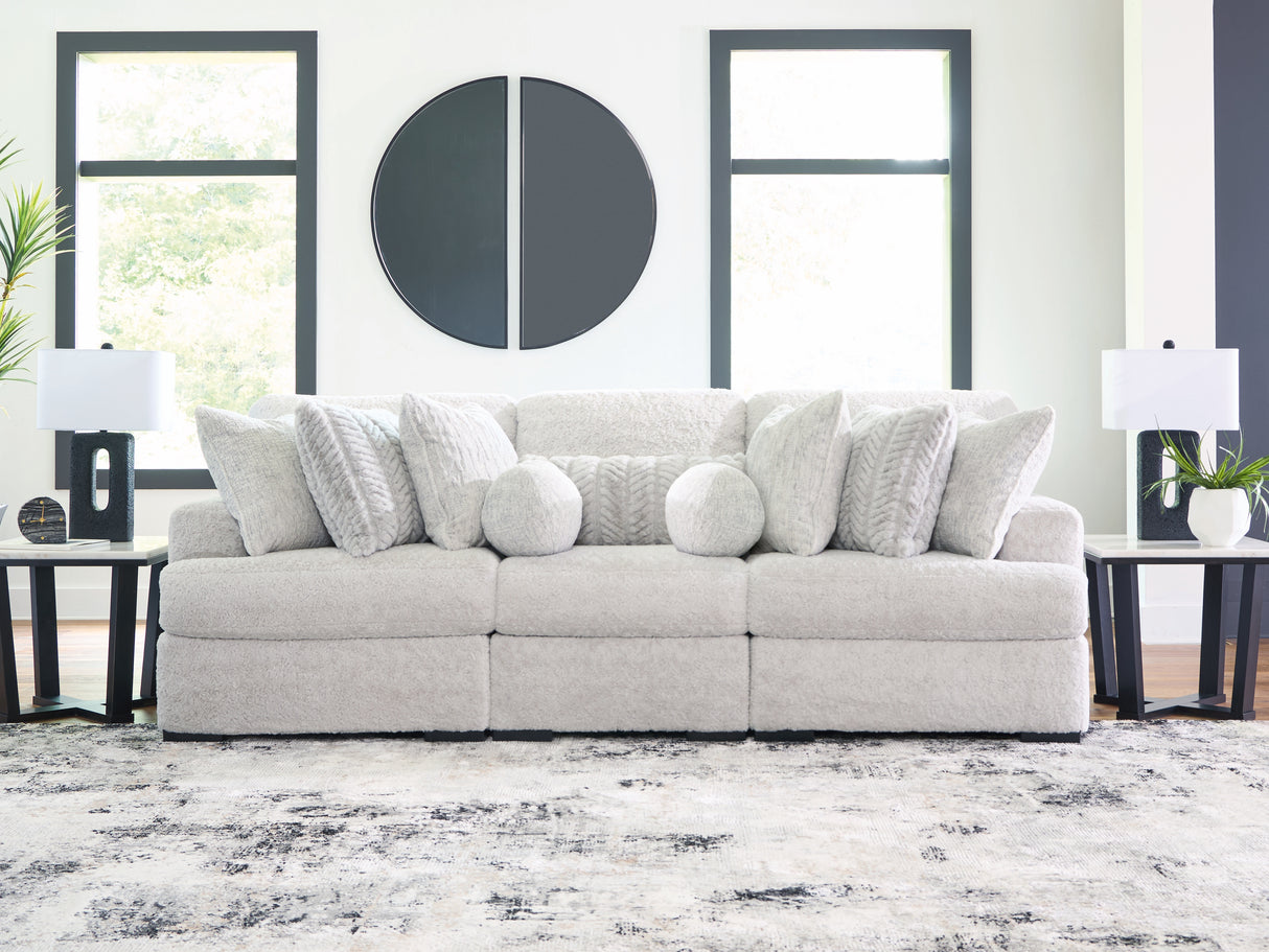 Mega Furniture - Ashley Furniture - Cuddle Plush Sectional - RAF 3-Piece Sectional / Arctic - PC59106S5