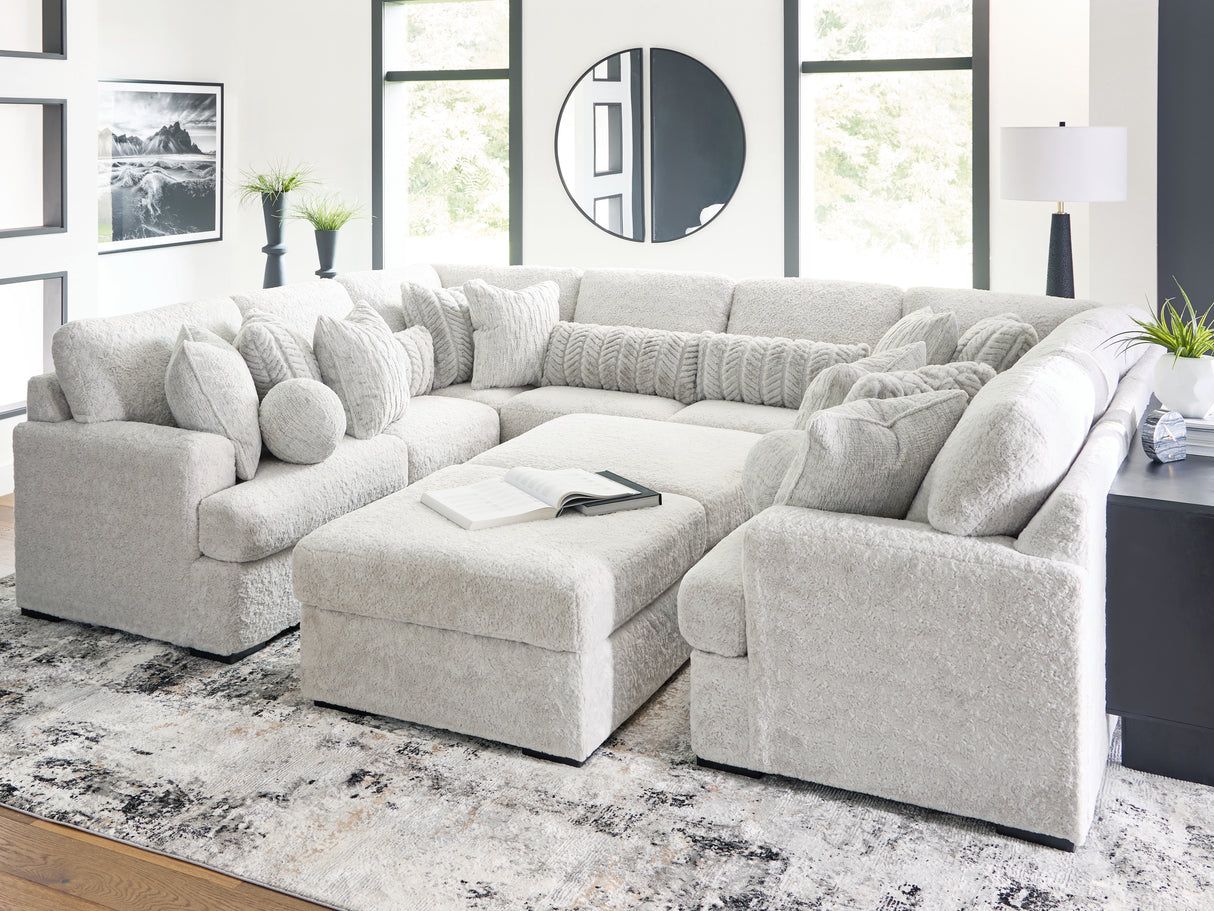 Mega Furniture - Ashley Furniture - Cuddle Plush Sectional - RAF 10-Piece Sectional / Arctic - PC59106S10