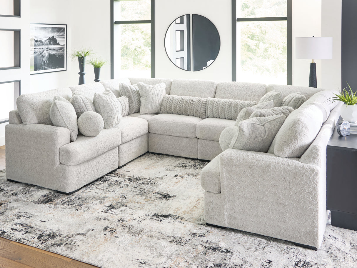 Mega Furniture - Ashley Furniture - Cuddle Plush Sectional - RAF 8-Piece Sectional / Arctic - PC59106S6