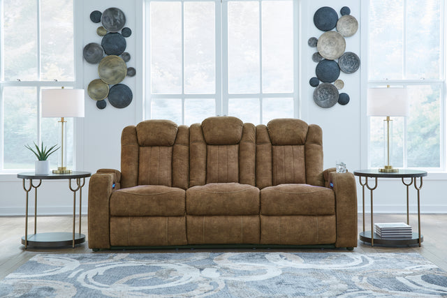 Mega Furniture - Ashley Furniture - Wolfridge Living Room - PWR REC Sofa with ADJ Headrest / Brindle - 6070315
