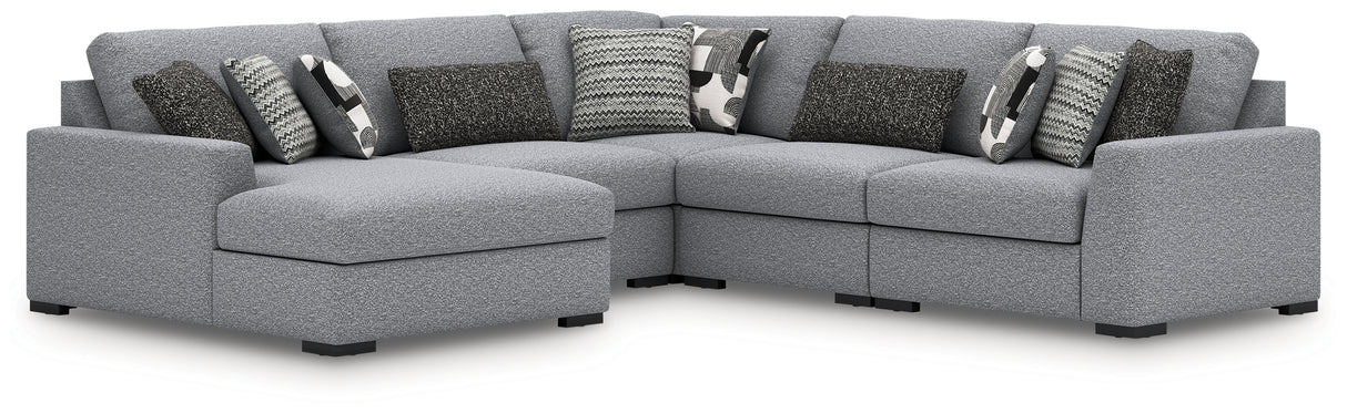 Mega Furniture - Ashley Furniture - Bealton Sectional - RAF 5-Piece Sectional with Chaise / Salt and Pepper - 61305S8