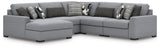 Mega Furniture - Ashley Furniture - Bealton Sectional - RAF 5-Piece Sectional with Chaise / Salt and Pepper - 61305S8