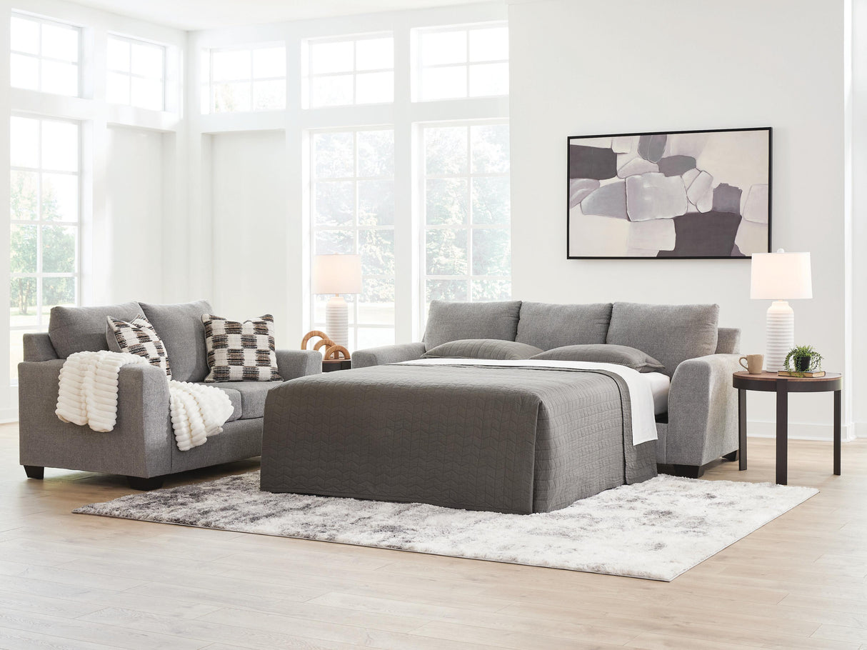 Mega Furniture - Ashley Furniture - Loreo Living Room - Queen Sofa Sleeper / Flint - 6310339