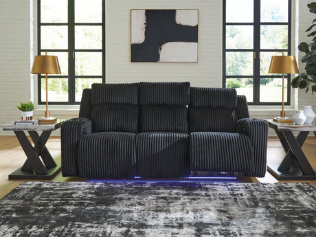 Mega Furniture - Ashley Furniture - Forest Lake Living Room - PWR REC Sofa with ADJ Headrest / Black - PC6420215