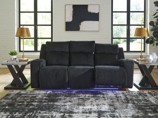 Mega Furniture - Ashley Furniture - Forest Lake Living Room - PWR REC Sofa with ADJ Headrest / Black - PC6420215
