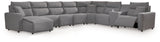 Mega Furniture - Ashley Furniture - ModMax II Sectional - 8-Piece Power Reclining Sectional with Console / Salt and Pepper - 65906S47