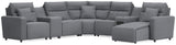 Mega Furniture - Ashley Furniture - ModMax II Sectional - 7-Piece Power Reclining Sectional with Chaise and Audio System / Salt and Pepper - 65906S45