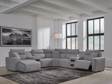 Mega Furniture - Ashley Furniture - ModMax II Sectional - 7-Piece Power Reclining Sectional with Chaise and Audio Consoles / Salt and Pepper - 65906S20