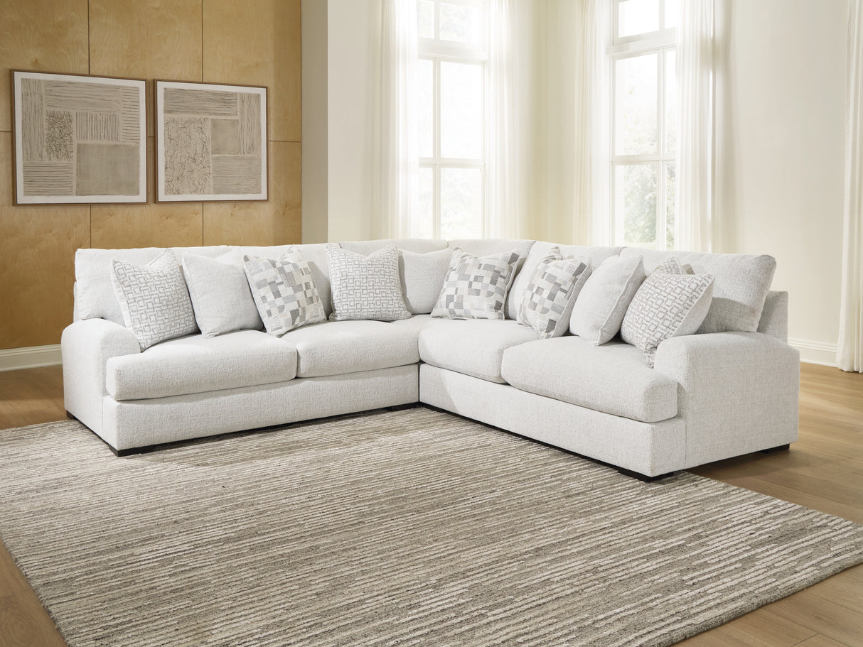 Mega Furniture - Ashley Furniture - Misty-Lakes Sectional - 3-Piece Sectional / Chalk - PC66906S4