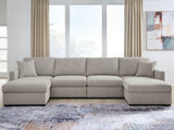 Mega Furniture - Ashley Furniture - ModMax Luxe Sectional - RAF 4-Piece Double Chaise Sectional / Flint - 68605S16