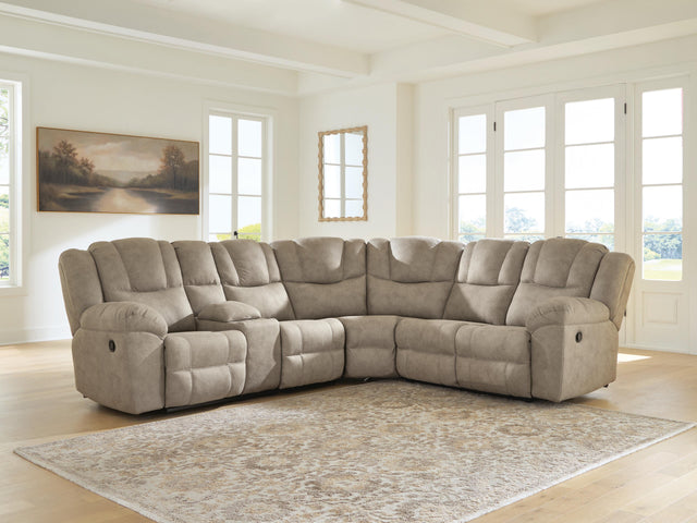 Mega Furniture - Ashley Furniture - Pearce-Pike Sectional - 3-Piece Reclining Sectional with Console - PC69205S1