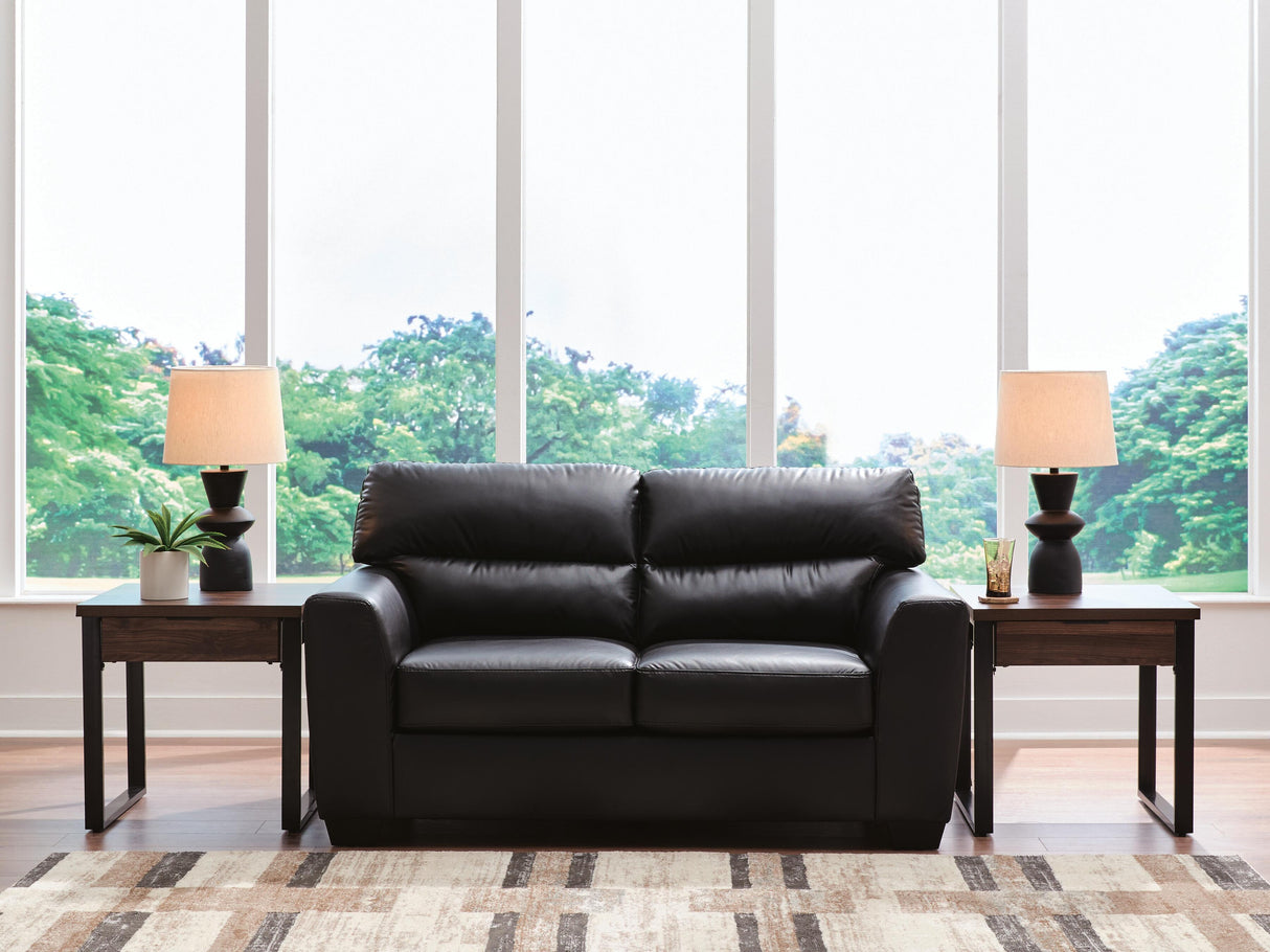 Mega Furniture - Ashley Furniture - Glennbre Living Room - Loveseat / Midnight - PC6980435