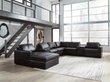Mega Furniture - Ashley Furniture - ModMax II Sectional - RAF 8-Piece Sectional with Chaise and Audio Consoles / Black - 74305S47