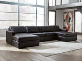 Mega Furniture - Ashley Furniture - ModMax II Sectional - RAF 4-Piece Double Chaise Sectional / Black - 74305S19