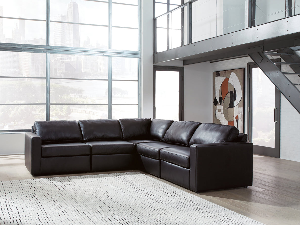 Mega Furniture - Ashley Furniture - ModMax II Sectional - RAF 5-Piece Sectional / Black - 74305S6