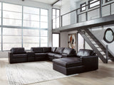 Mega Furniture - Ashley Furniture - ModMax II Sectional - RAF 8-Piece Sectional with Chaise and Storage Consoles / Black - 74305S42