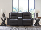 Mega Furniture - Ashley Furniture - Mackmenville Living Room - DBL Rec Loveseat w/Console / Carbon - 7471394
