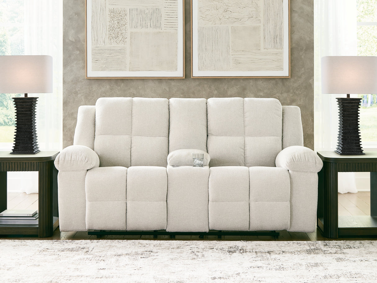 Mega Furniture - Ashley Furniture - Orlen Living Room - DBL Rec Loveseat w/Console / Winter - 8160294