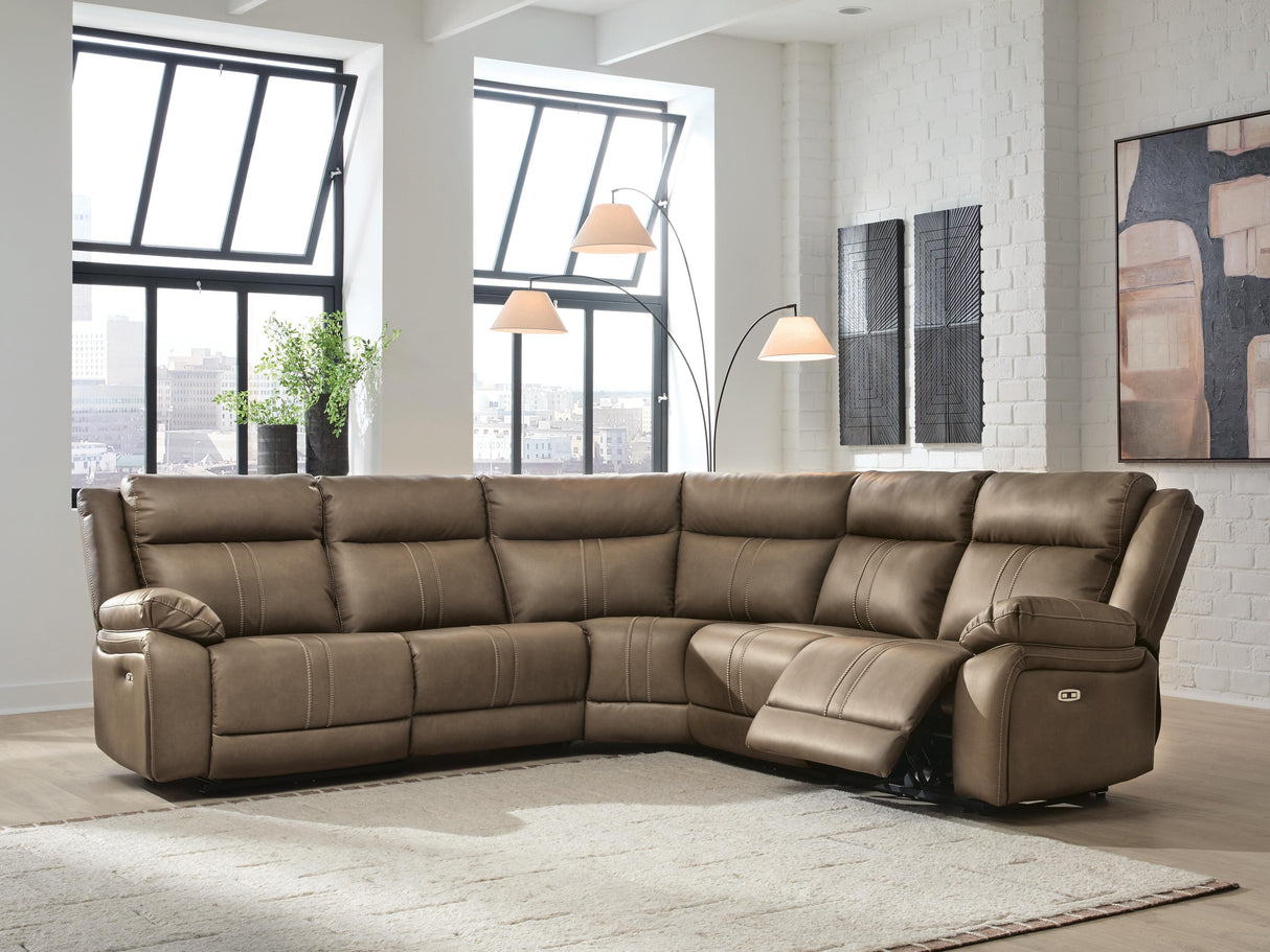 Mega Furniture - Ashley Furniture - Max-Momentum Sectional - 5-Piece Power Reclining Sectional / Biscotti - PC82305S6