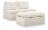 Mega Furniture - Ashley Furniture - Fannin Sectional - 2 Armless Chairs w/Otto (3/CN) - PC8430431