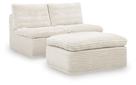 Mega Furniture - Ashley Furniture - Fannin Sectional - 2 Armless Chairs w/Otto (3/CN) - PC8430431